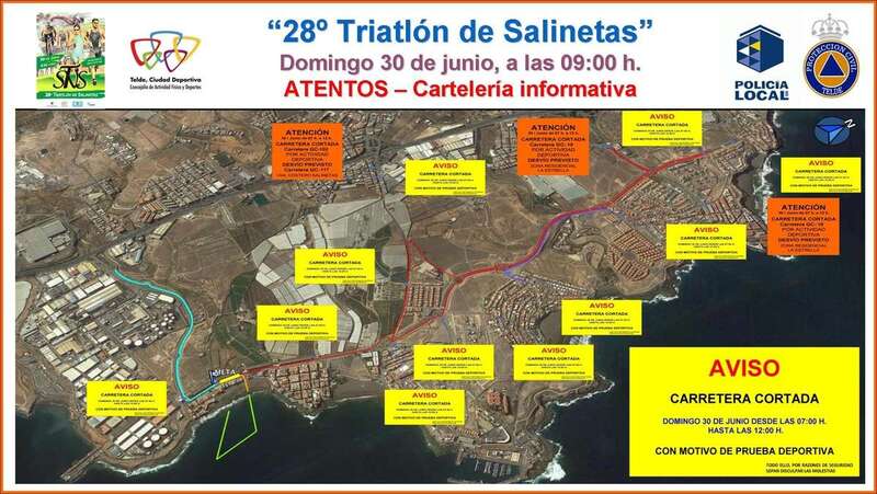 Mapa con la regulación del tráfico durante el desarrollo de la prueba (Foto TA)